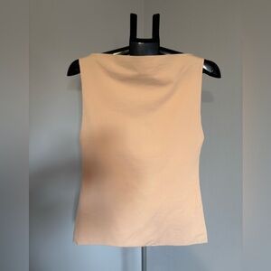 Sleeveless Cowl neck Peach Top